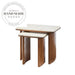 Natural Travertine Marble and Solid Wood Living Room Side Table