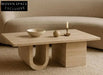 Elegant Natural Travertine Coffee Table for Modern Living Spaces, Unique Stone Design