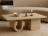 Elegant Natural Travertine Coffee Table for Modern Living Spaces, Unique Stone Design