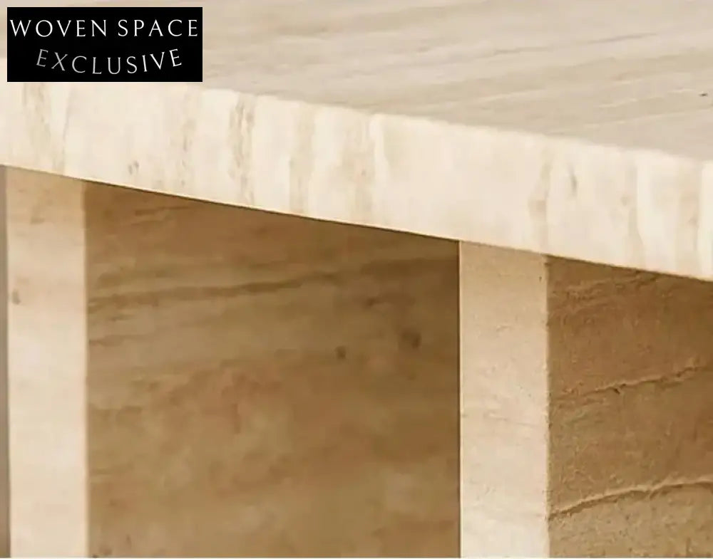 Elegant Natural Travertine Coffee Table for Modern Living Spaces, Unique Stone Design