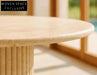 Elegant Round Natural Travertine Coffee Table for Modern Living Room Decor