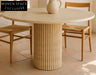 Elegant Round Natural Travertine Coffee Table for Modern Living Room Decor