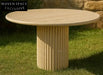 Elegant Round Natural Travertine Coffee Table for Modern Living Room Decor