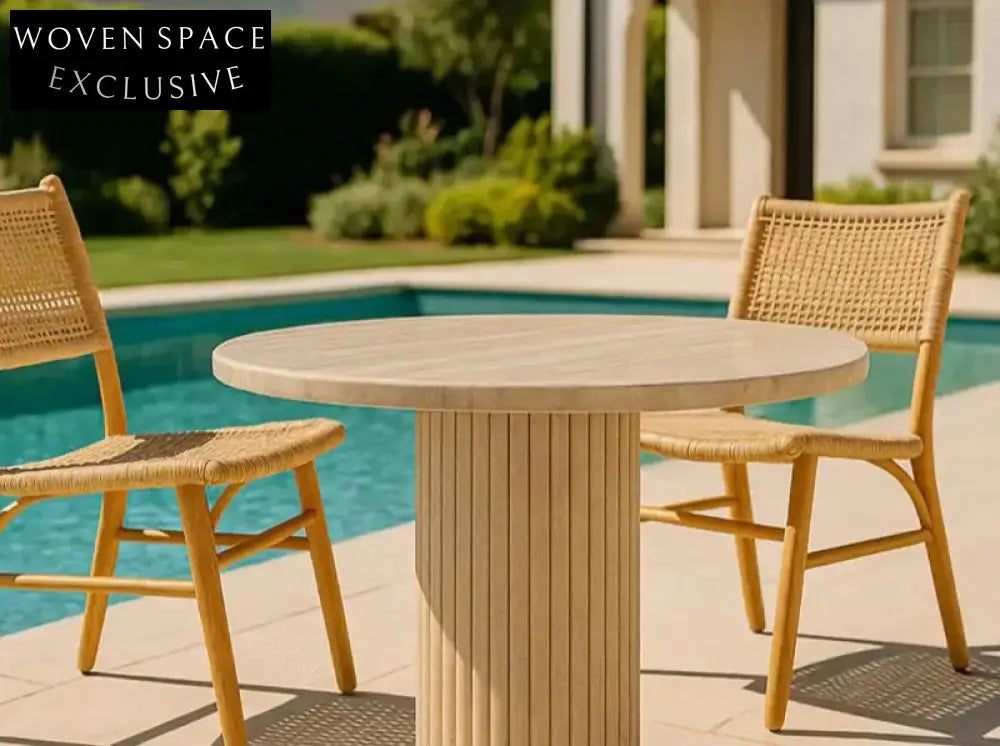 Elegant Round Natural Travertine Coffee Table for Modern Living Room Decor