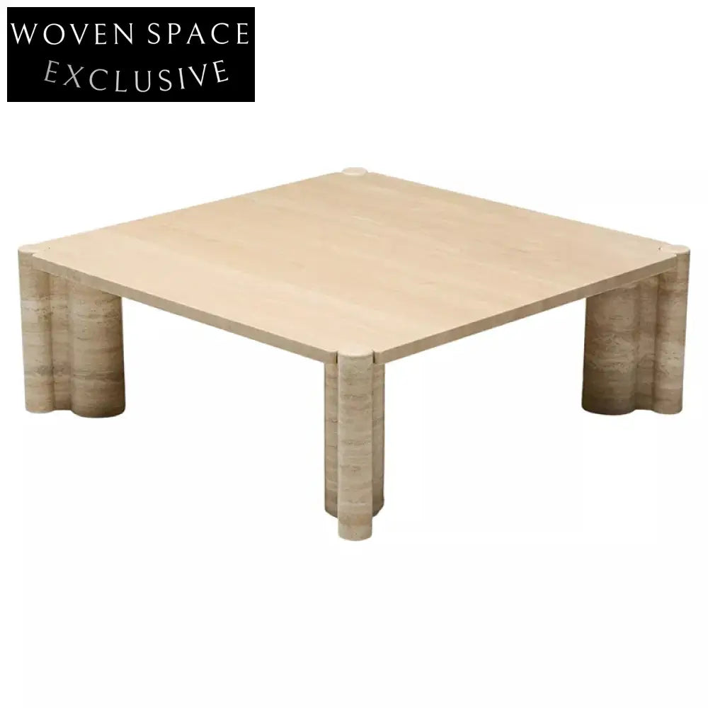 Natural Travertine Stone Square Modern Living Room Coffee Table