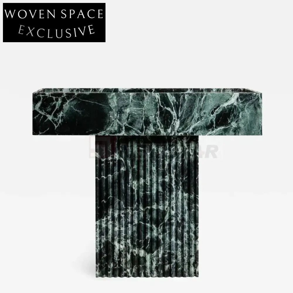 Natural Verder Alpi Green Marble Bathroom Sink Hotel Home Freestanding Marble Washbasin Cylinder Pedestal Sink Verder