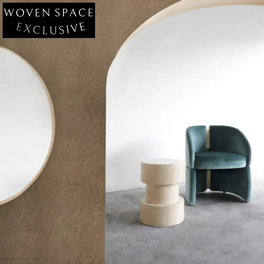 Natural Yellow Cave Stone Round Marble Modern Side Coffee Table