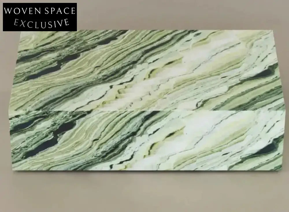 Tostone Natural Green Marble Plinth Coffee Table for Modern Home Decor