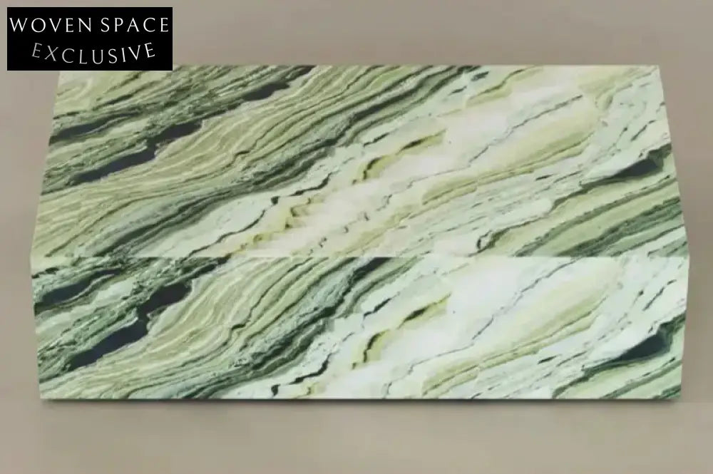 Tostone Natural Green Marble Plinth Coffee Table for Modern Home Decor