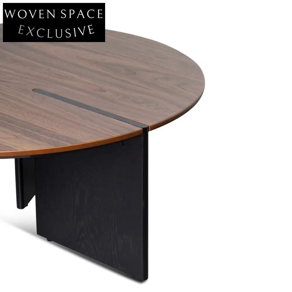 Nest of Light Walnut Coffee Table - Black Coffee Tables