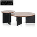 Nest of Light Walnut Coffee Table - Black 