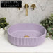 New Design Oval Fluted Artificial Stone Countertop Bathroom Lavabo Sink