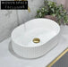 New Design Oval Fluted Artificial Stone Countertop Bathroom Lavabo Sink