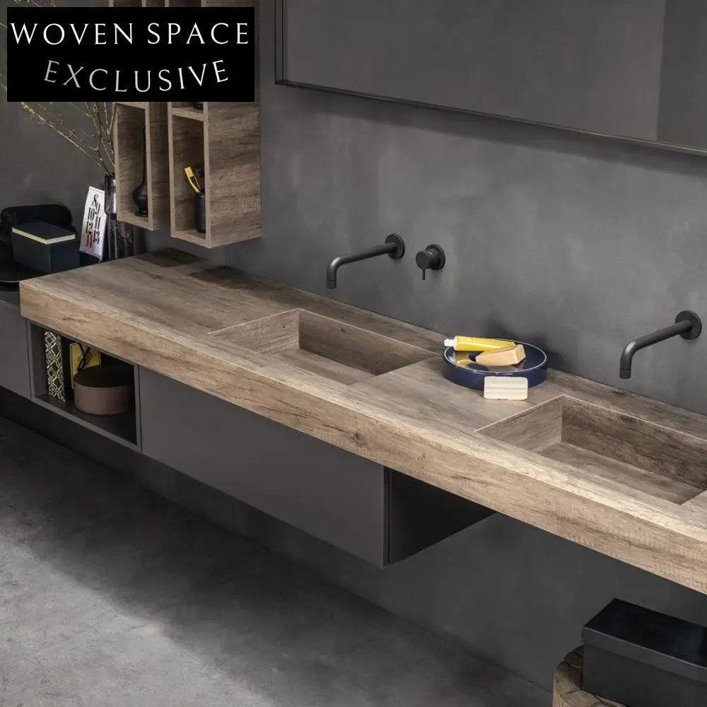 Nicholas Medieval Oak Elm Double Basin