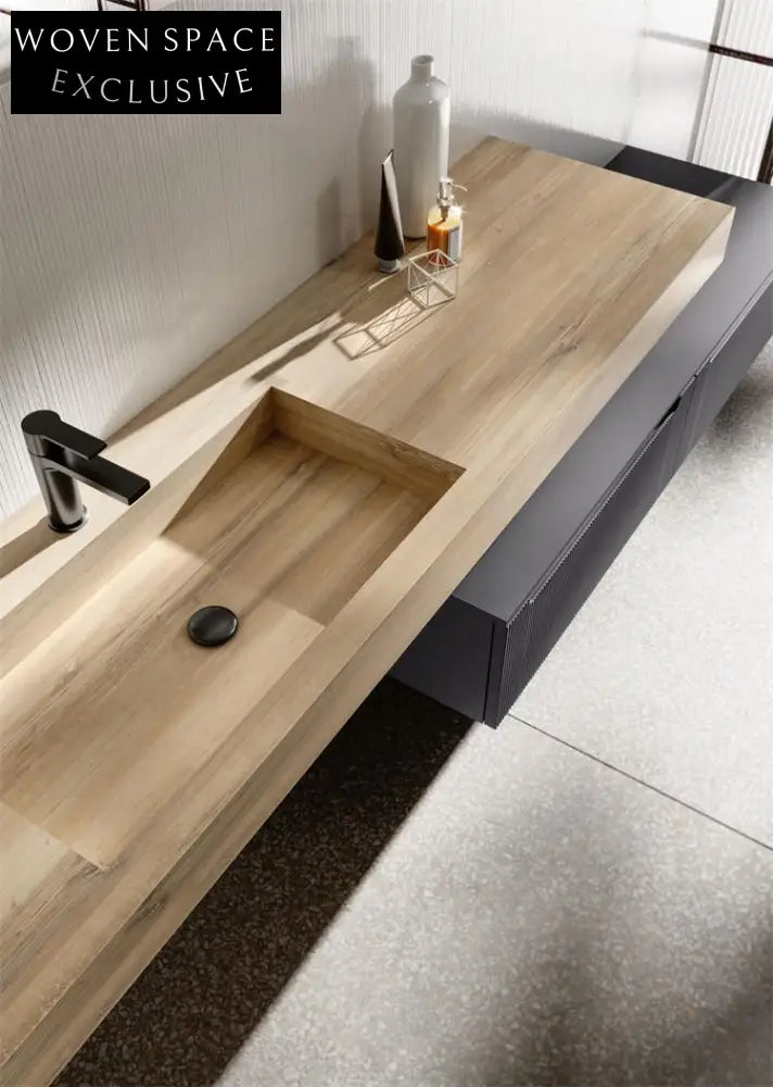 Nicholas Medieval Oak Elm Double Basin