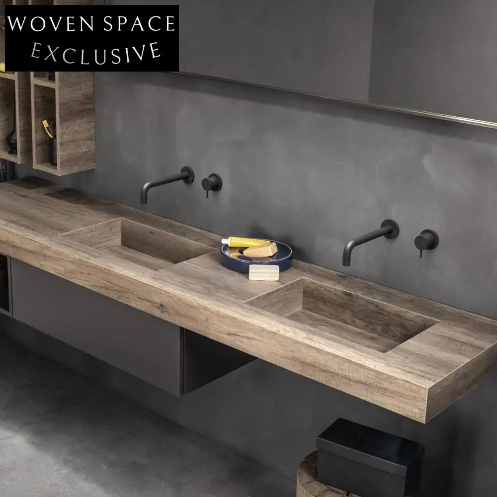 Nicholas Medieval Oak Elm Double Basin