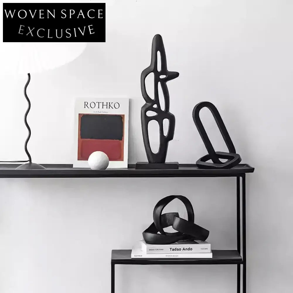 Nordic Abstract Aluminum Sculptures: Modern Irregular Home Decor Ornaments for Living Spaces