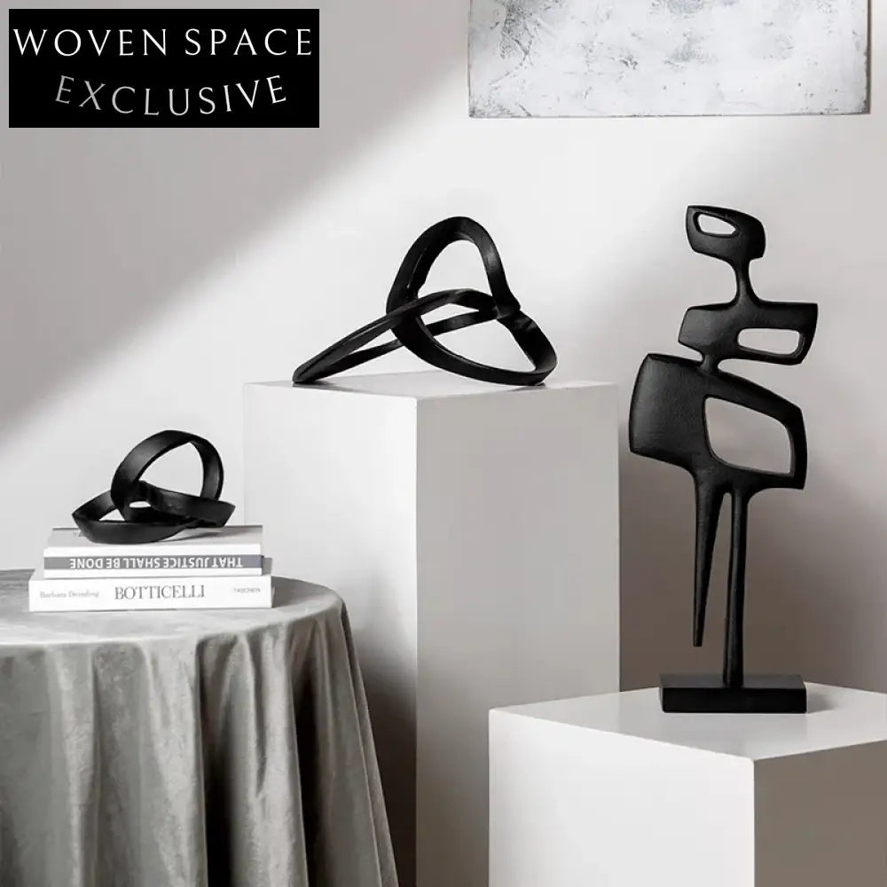 Nordic Abstract Aluminum Sculptures: Modern Irregular Home Decor Ornaments for Living Spaces