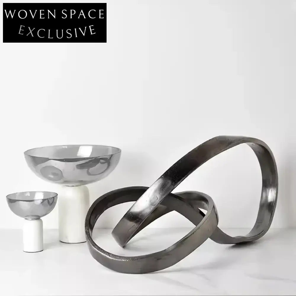 Nordic Abstract Aluminum Sculptures: Modern Irregular Home Decor Ornaments for Living Spaces