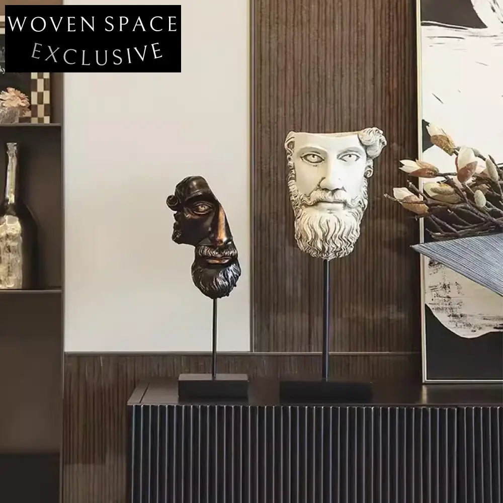 Nordic Abstract Face Resin Sculpture Modern Art Table Decoration Home Accent