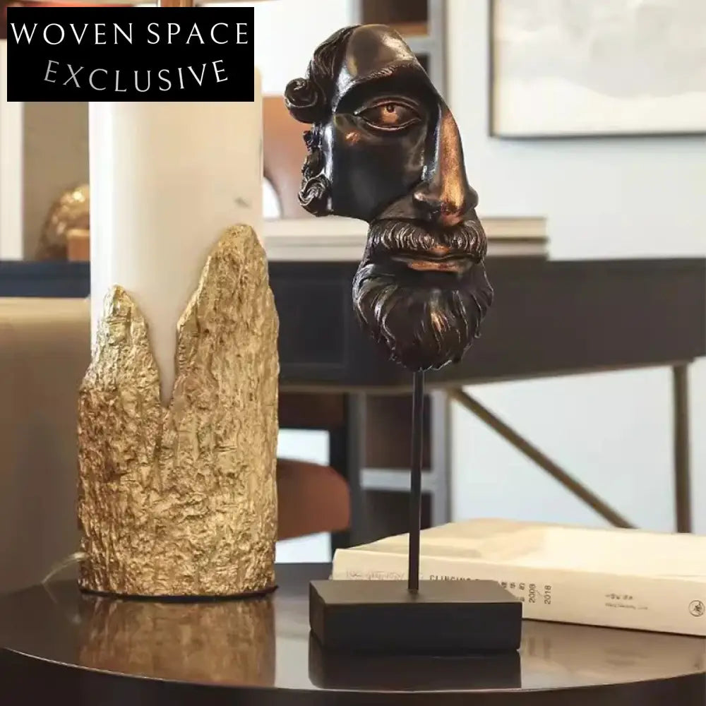 Nordic Abstract Face Resin Sculpture Modern Art Table Decoration Home Accent