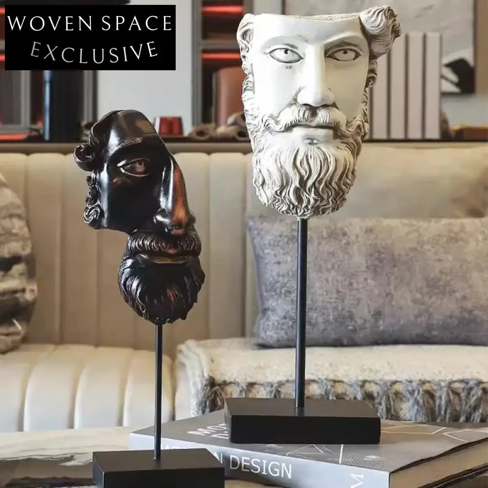 Nordic Abstract Face Resin Sculpture Modern Art Table Decoration Home Accent