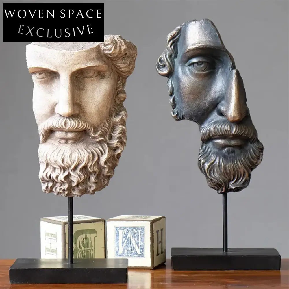 Nordic Abstract Face Resin Sculpture Modern Art Table Decoration Home Accent