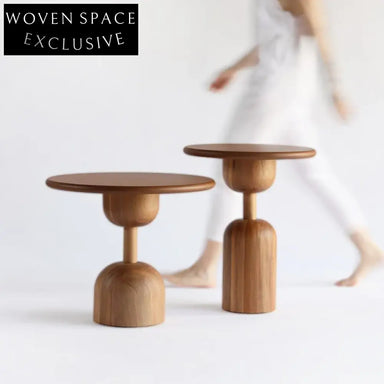 Nordic Ancient Unique Small Round Solid Ash Wood Sofa Side Coffee Table