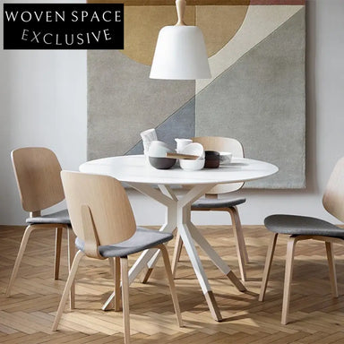 Nordic Ash Wood Round Foldable Space-Saving Dining Table for 6