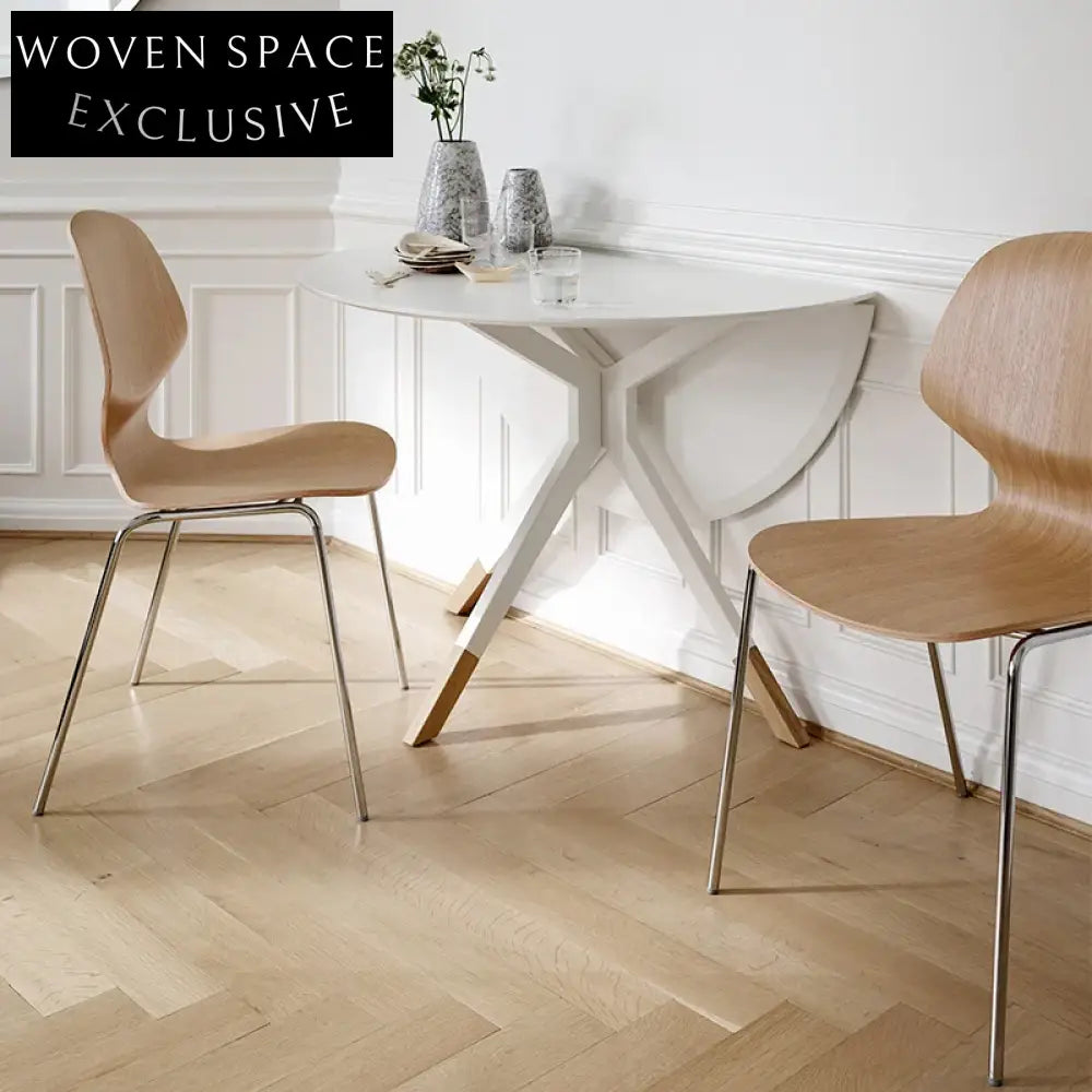 Nordic Ash Wood Round Foldable Space-Saving Dining Table for 6