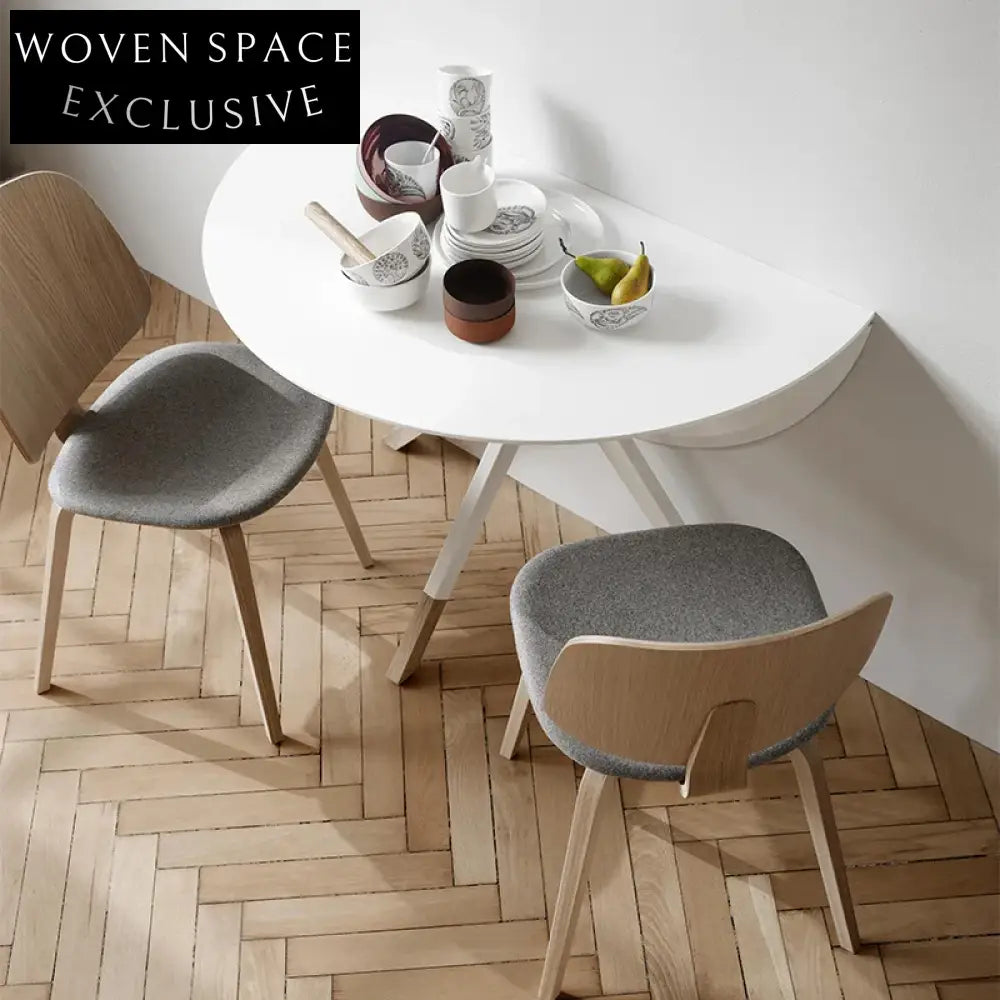 Nordic Ash Wood Round Foldable Space-Saving Dining Table for 6
