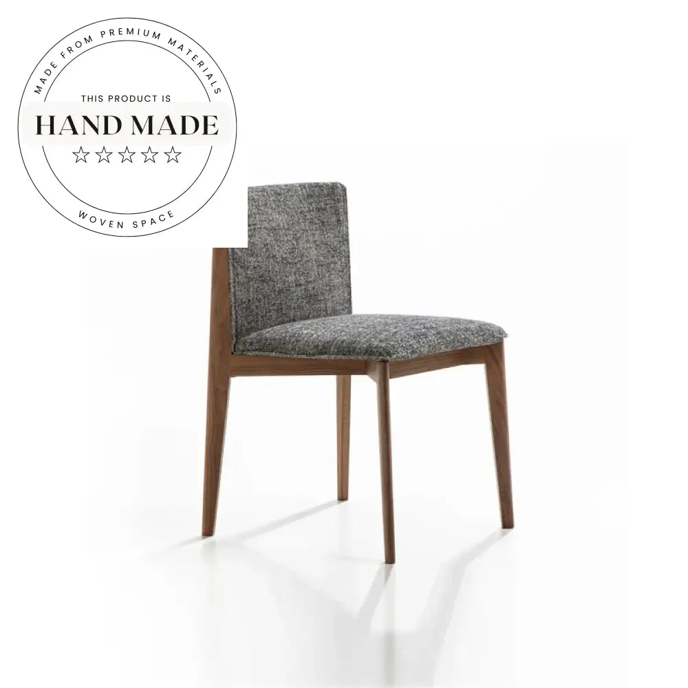 Nordic Barenia Leather Armchair with Solid Wood Legs Dining Chair