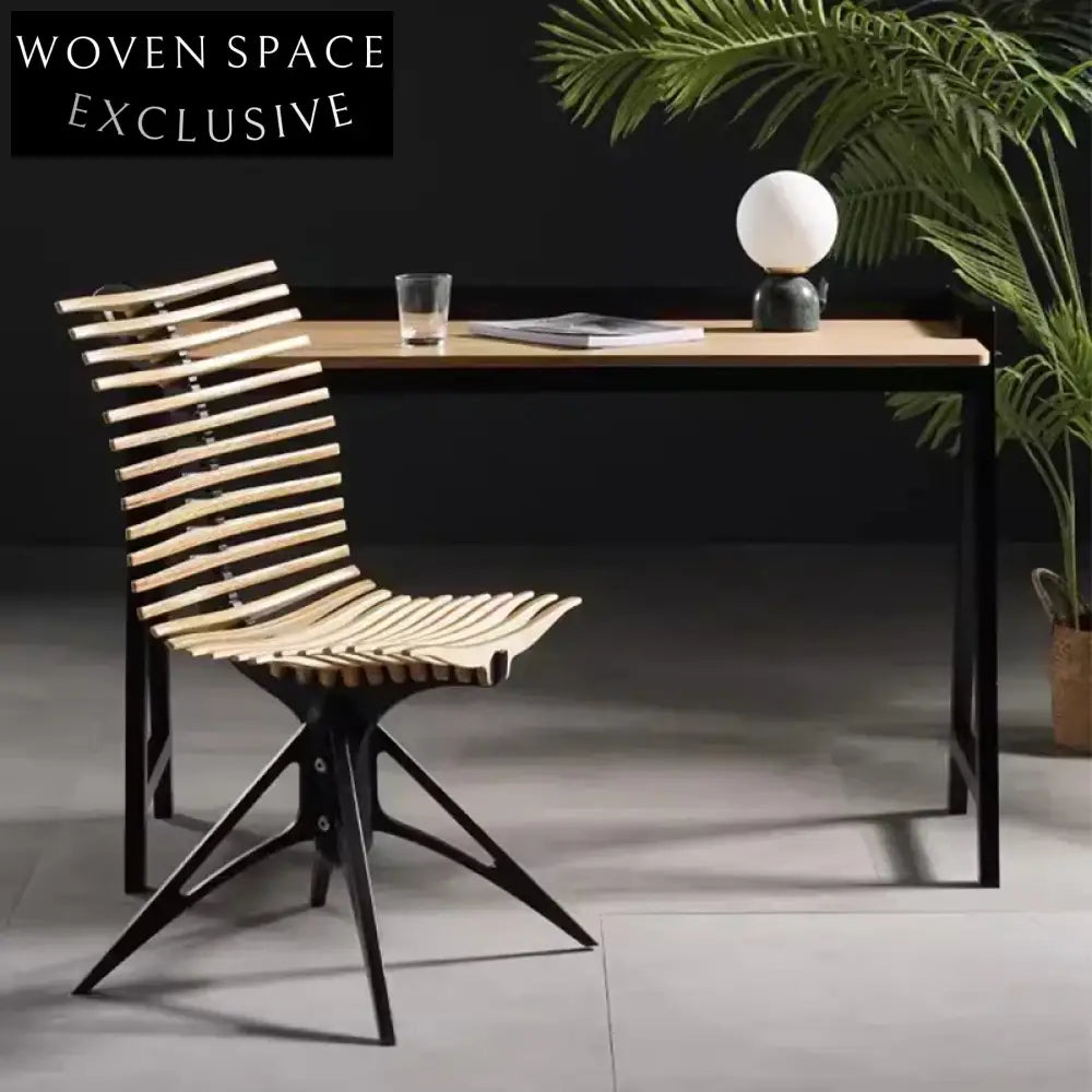 Nordic Birch Wood Fish Vertebra Design Dining Chairs Cafe Restaurant Stool