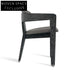 Stylish Nordic Black Oak Wood Accent Dining Chair with Comfortable Arms