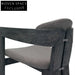 Stylish Nordic Black Oak Wood Accent Dining Chair with Comfortable Arms
