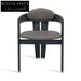 Stylish Nordic Black Oak Wood Accent Dining Chair with Comfortable Arms