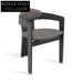 Stylish Nordic Black Oak Wood Accent Dining Chair with Comfortable Arms