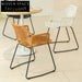 Nordic Cafe Style Metal PE Rattan Armrest Indoor Outdoor Dining Chair