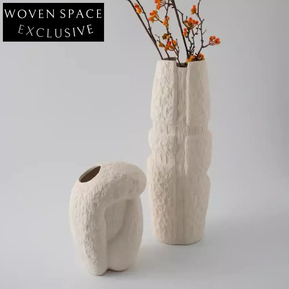 Nordic Ceramic Elegant Home Decor Vase, Modern Artistic Tabletop Accent Vase