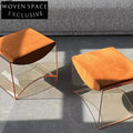 Nordic Clear Acrylic Ottoman Stool with Fabric Cushion