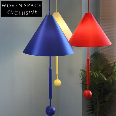 Nordic Cone-Shaped Colorful LED Pendant Light Fixture for Modern Living Rooms
