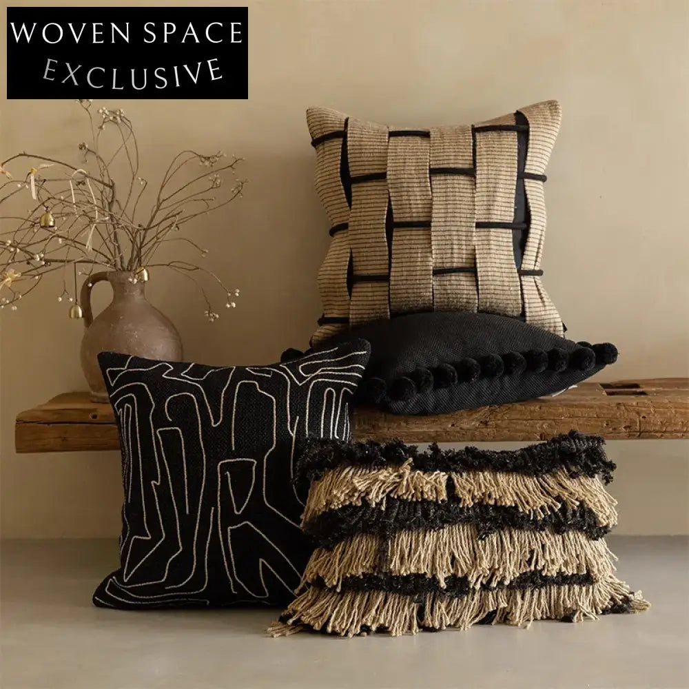 Nordic Creative Design Black Gray Home Decor Bedroom Fabric Cushion Pillows