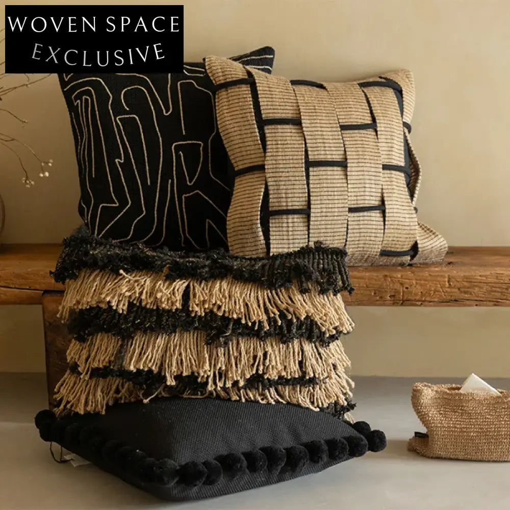 Nordic Creative Design Black Gray Home Decor Bedroom Fabric Cushion Pillows