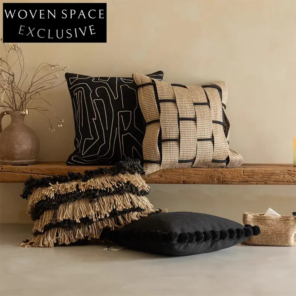 Nordic Creative Design Black Gray Home Decor Bedroom Fabric Cushion Pillows