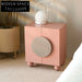Nordic Cube Solid Wood 2-Drawer Pink Bedside Nightstand