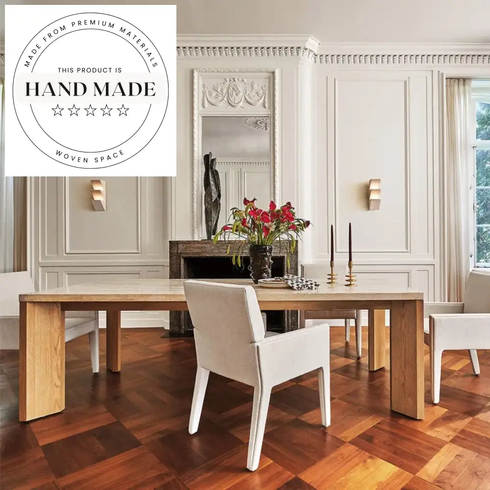 Nordic Custom Rectangular Solid Wood Luxury Dining Table