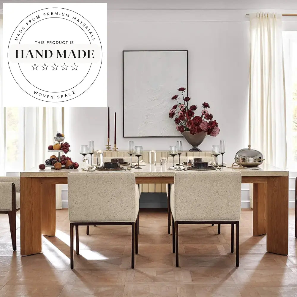 Nordic Custom Rectangular Solid Wood Luxury Dining Table