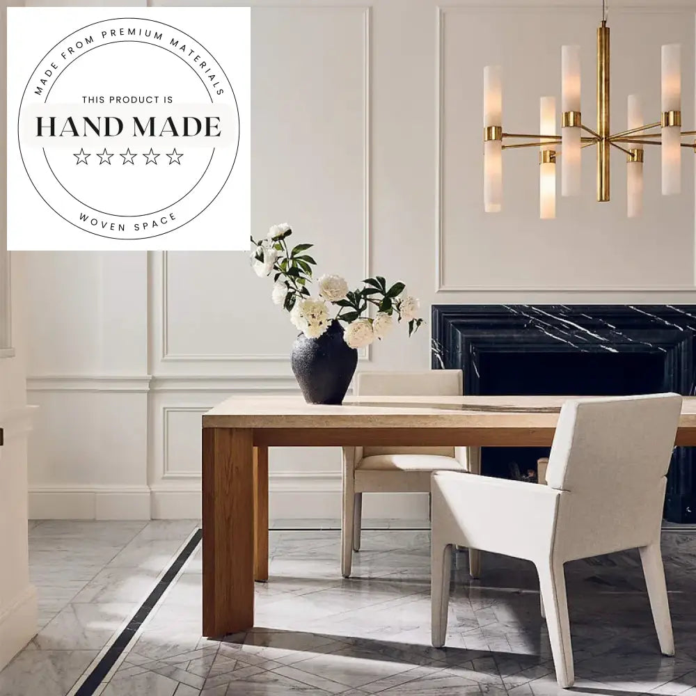 Nordic Custom Rectangular Solid Wood Luxury Dining Table