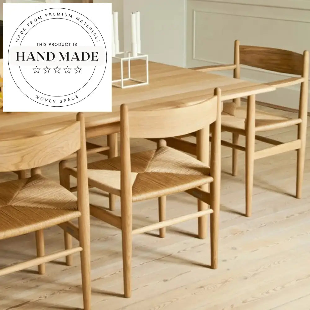 Nordic Denmark Solid Wood Rattan Weave Mid-Century Modern Armchair