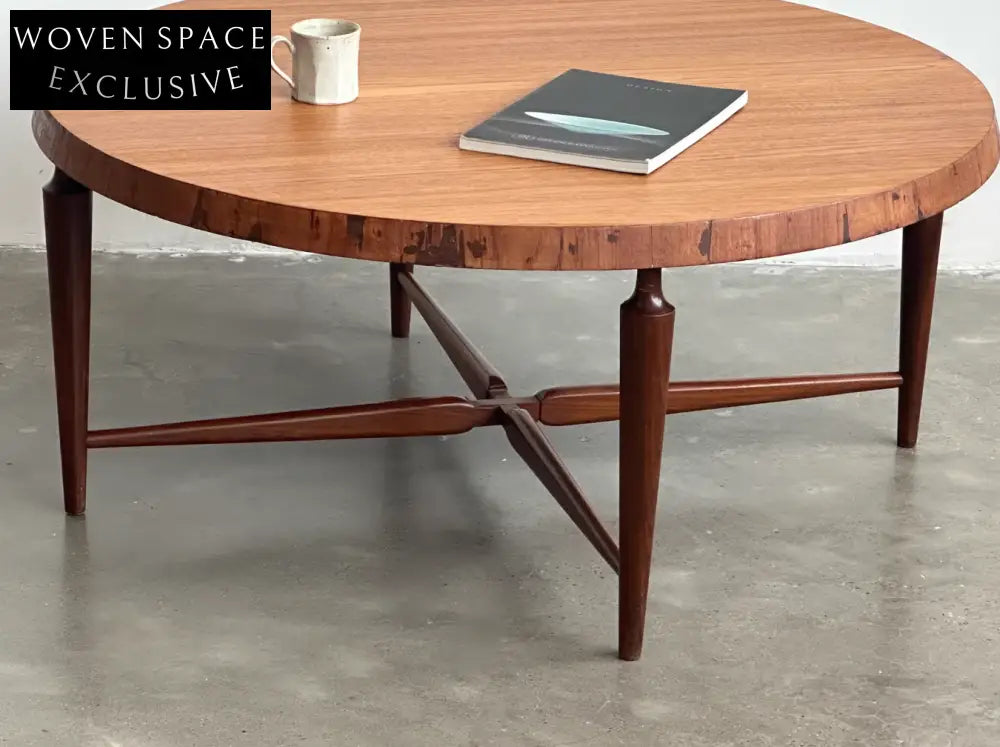 Nordic Dutch 1970s Round Coffee Table by Louis Van Teeffelen